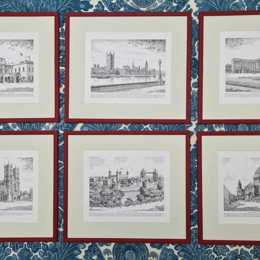 Set of 6 Vintage Prints of London