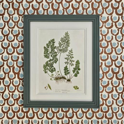 Vintage Fern print in Green Smoke Reeded Frame