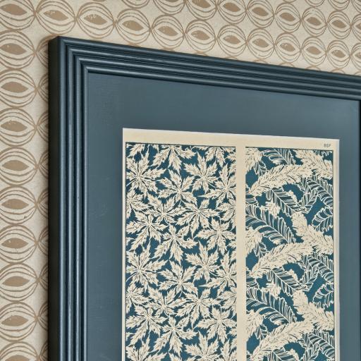 Antique Japanese Art Print 1890 in Reeded Frame