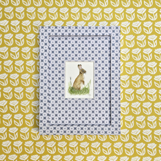 Watercolour rabbit blue trellis 1.jpg