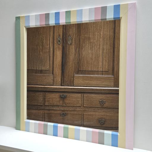 Handpainted Multi Stripe Mirror   40% OFF