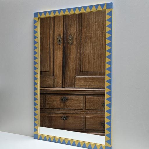Handpainted Zig Zag in Cooks Blue and Yellow   40% OFF