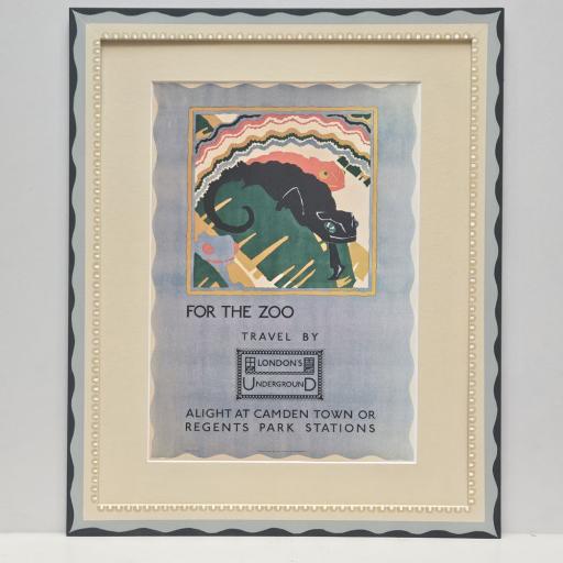 Zoo Advertising Print in Handpainted Frame