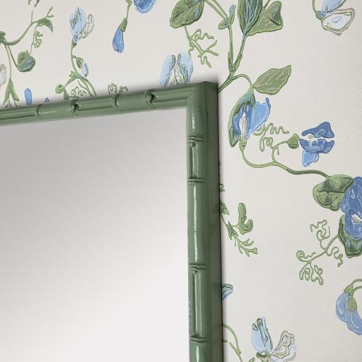 Bamboo Mirror in Breakfast Room Green Gloss