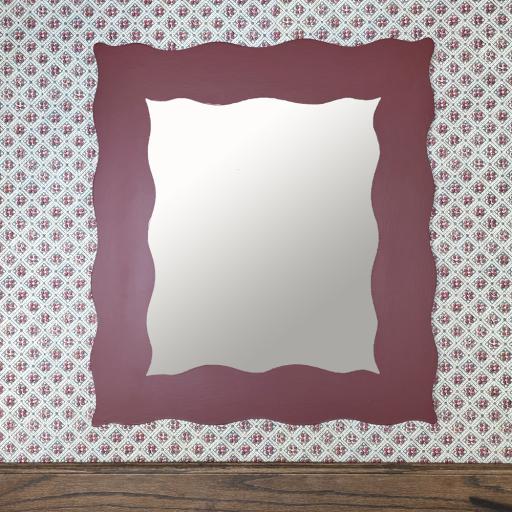 Wave Mirror in Farrow & Ball Eating Room Red
