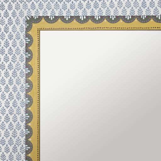 Soft Yellow and Green Handpainted Mirror