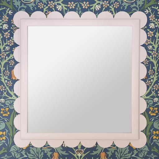 Small Scallop Mirror in Farrow & Ball Calamine