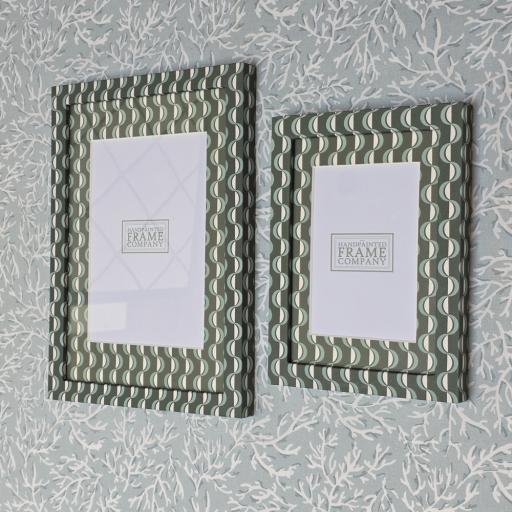 Modern Green Print Wrapped Frames