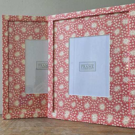 Pair of Wrapped Frames in Pink Starburst