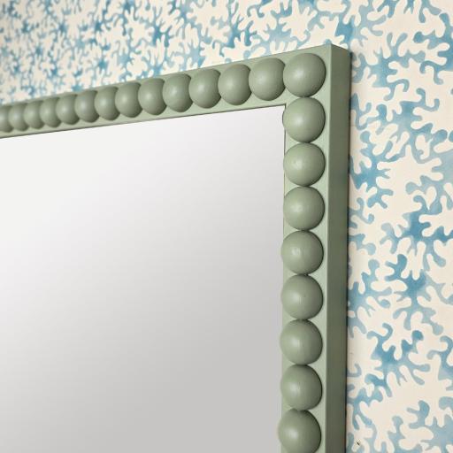 Large Bobbin Mirror in Vert de Terre Green