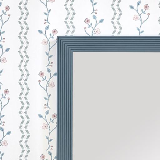 Handpainted Reeded Mirror in Sloe Blue